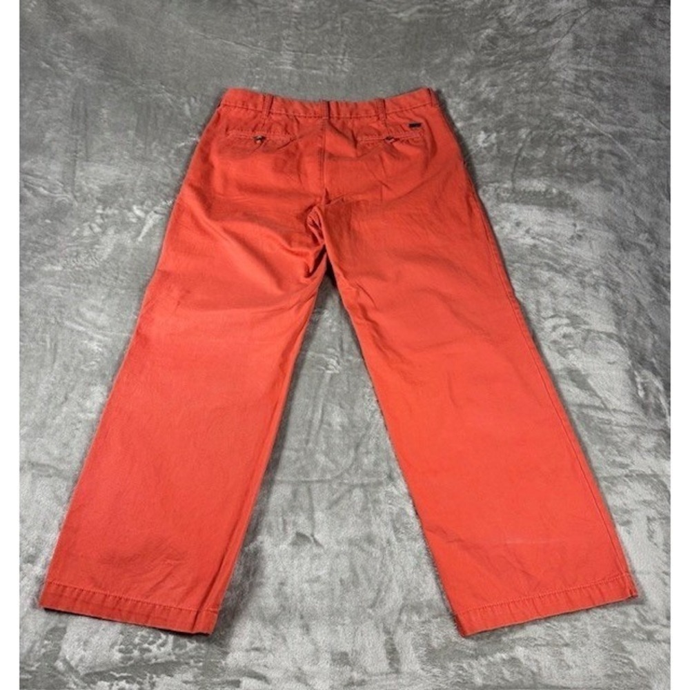 IZOD‎ Chino Pants Mens 36x32 Saltwater Straight Fit Coral Orange Cotton Twill - Picture 5 of 6